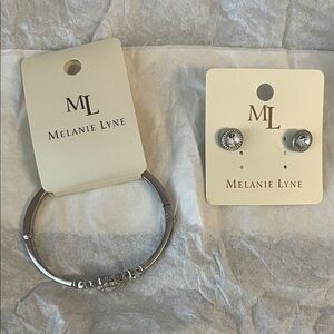 Melanie Lyne Silver Bracelet and Earring Set